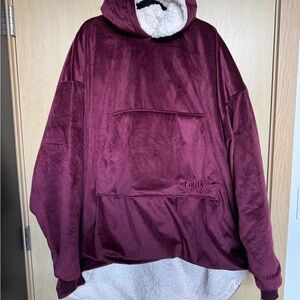 “The Comfy”  Burgundy Oversized Blanket Sweatshirt